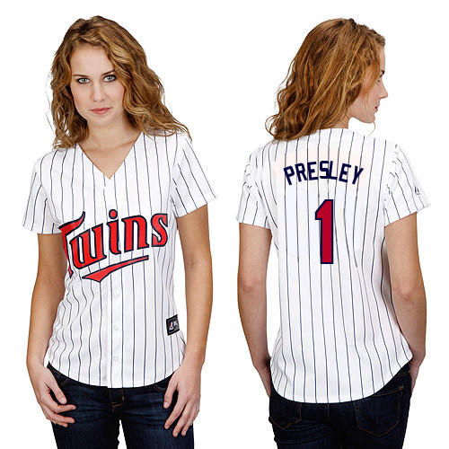Alex Presley #1 mlb Jersey-Minnesota Twins Women's Authentic Home White Baseball Jersey